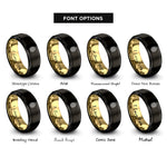 font options for inside engraving on black & gold mandala egg rings
