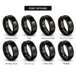 font options for inside engraving on black mandala egg rings
