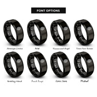 font options for inside engraving on black mandala egg rings