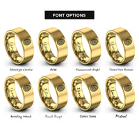 font options for inside engraving on gold mandala egg rings