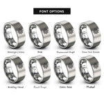 font options for inside engraving on gray mandala eight petals rings