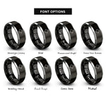 font options for inside engraving on black & gray mandelbrot set rings