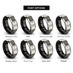 font options for inside engraving on black & gray mandelbrot set rings
