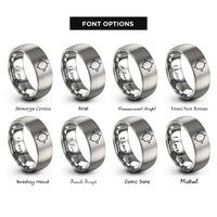 font options for inside engraving on gray mandelbrot set rings
