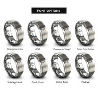 font options for inside engraving on silver mandelbrot set rings