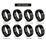 font options for inside engraving on black mandolin rings