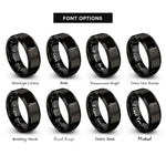 font options for inside engraving on black mandolin rings