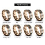 font options for inside engraving on rose gold mandolin rings