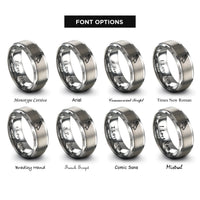 font options for inside engraving on grey mandoline slicer rings