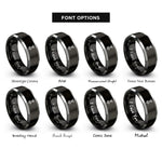 font options for inside engraving on black & grey mandrake root rings