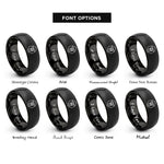 font options for inside engraving on black mandrill rings