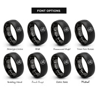 font options for inside engraving on black mandrill rings