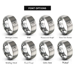 font options for inside engraving on grey mandrill rings