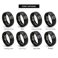 font options for inside engraving on black manger rings