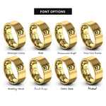 font options for inside engraving on gold manger rings
