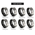 font options for inside engraving on black & silver mango rings