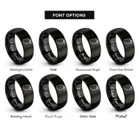 font options for inside engraving on black mango rings