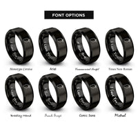 font options for inside engraving on black mango rings