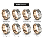 font options for inside engraving on rose gold & grey mango rings