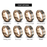 font options for inside engraving on rose gold mango rings