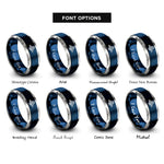 font options for inside engraving on blue & grey manhattan bridge rings