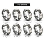 font options for inside engraving on grey manhattan bridge rings