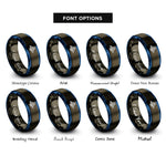 font options for inside engraving on gunmetal & blue manhattan bridge rings