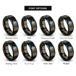 font options for inside engraving on gunmetal & blue manhattan bridge rings