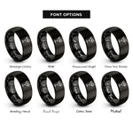 font options for inside engraving on black manhattan cherry rings