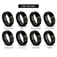 font options for inside engraving on black manhattan cherry rings