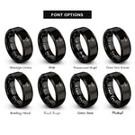 font options for inside engraving on black manhattan cherry rings