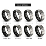 font options for inside engraving on black & grey manicure hand rings