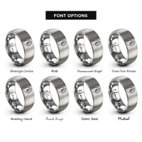 font options for inside engraving on silver manicure hand rings