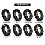 font options for inside engraving on black & gray manitoba rings