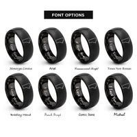 font options for inside engraving on black manitoba rings