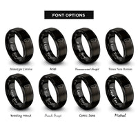 font options for inside engraving on black manitoba rings