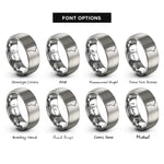 font options for inside engraving on grey manitoba rings