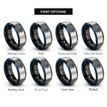 font options for inside engraving on black & blue & gray mannaz rings