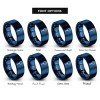 font options for inside engraving on blue manometer rings