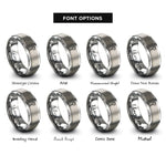 font options for inside engraving on gray manometer rings