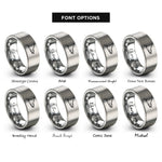 font options for inside engraving on silver manta ray rings