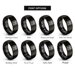 font options for inside engraving on black manticore rings