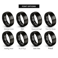 font options for inside engraving on black manticore rings
