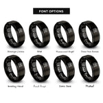 font options for inside engraving on black manticore rings
