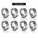 font options for inside engraving on silver manticore rings