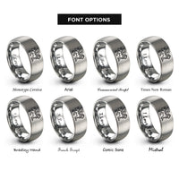 font options for inside engraving on silver manticore rings