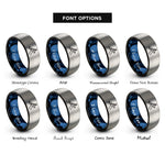 font options for inside engraving on black & blue & grey mantis stance rings