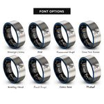 font options for inside engraving on black & blue & silver mantis stance rings
