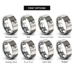 font options for inside engraving on silver mantis stance rings