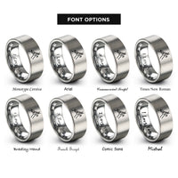 font options for inside engraving on silver mantis stance rings